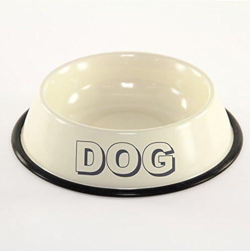 NEW CREAM HOME SWEET HOME PRINTED RETRO DOG FOOD BOWL DISH NON SLIP BASE