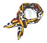 Landhuis handmade – Skinny Schal Fußball Deutschland schwarz rot gold – leichter Baumwoll Schal mit Fußballmotiv – handgefertigtes Fan Accessoire Damen Herren