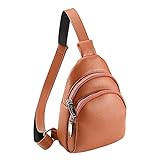 Woaikeyu Damen-Umhängetasche aus Leder, multifunktional, wasserdicht, für Paare, Crossbody-Tasche für Damen, Umhängetasche, Kuriertasche, Brusttasche, braun, Einheitsgröße