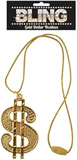 DOLLAR MEDALLION BLING ALI G GANGSTER PIMP RAPPER FANCY DRESS FUN ACCESSORY