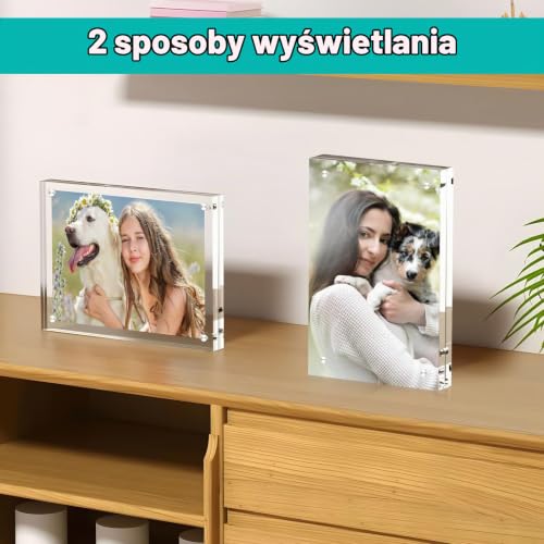 lalago Akrylowa Ramka na Zdjęcia do Postawienia 10,2 x 15,2 cm, Magnetyczna