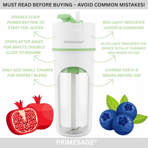 Image of PRIMESAGE Juicer Mixer Grinder Mini Juicer for Home Bullet Mixer Jar Juicer Machine Juicer Grinder for Fruits Portable Blenders for Smoothies and Juices Mixer | Portable 580ML