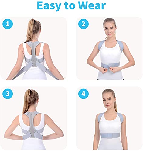 Updated Posture Corrector for Men and Women - Adjustable Upper Posture Brace for Support, Anoopsyche Back Posture Corrector, Comfortable Posture Trainer for Spinal Alignment (XL 35"-45")