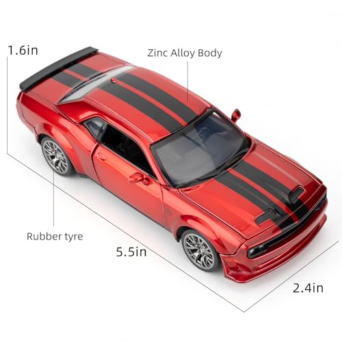 Modelo de Auto 1:36 Dodge Challenger SRT Hellcat Rojo miniatura 3