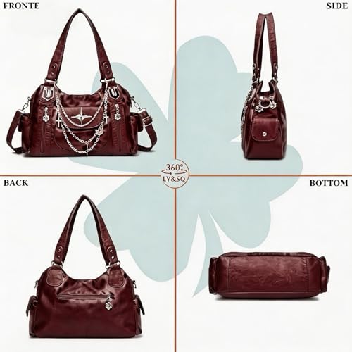 Bolso Hobo Vintage Mujer LY&SQ de Cuero Sintético miniatura 6