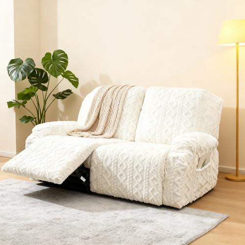 Image of JOKIVTOU Loveseat Recliner Covers 6 Pieces Reclining Sofa Slipcovers with Pocket& Elastic Bottom, 2 Seaters Lazy Boy Non Slip Love Seat Sofa Couch Slipcover, Thick Soft Feel, Washable