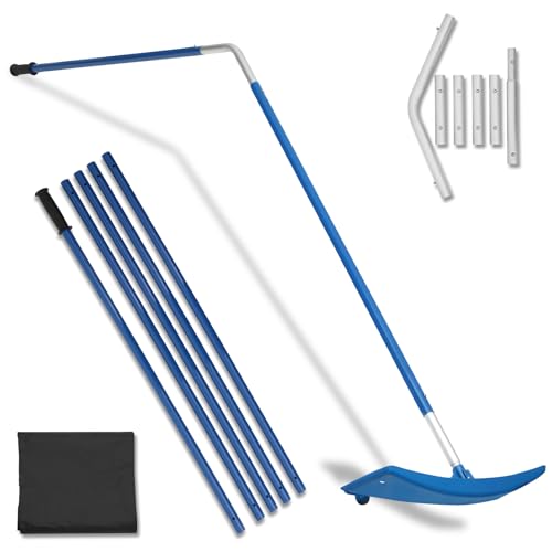 Roof Snow Rake, Big Rig Rake 2-in-1 Straight/120° Bent Pole