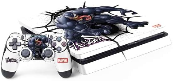 Skinit Decal Gaming Skin Compatible with PS4 Slim Bundle - Officially Licensed Marvel Venom Venom Logo Design
