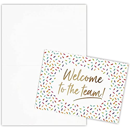Pipilo Press 36 Pack Welcome To The Team Cards Bulk, New Hire Welcome Gift For Employees (Gold Foil And Confetti Design, Green Envelopes, 5X7 In) #TOP3