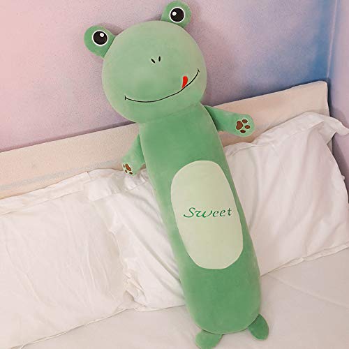 ZPPLD 20in Long Frog Plush Pillows,Giant Pillow Plush Cartoon Frog Sleeping Hugging Pillow, Cuddly Soft Long Body Pillow Doll Frog Toy for Kids