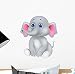 Wallmonkeys Cute Baby Elephant Cartoon Wall Decal Peel and Stick Graphic (12 in H x 10 in W) WM68830