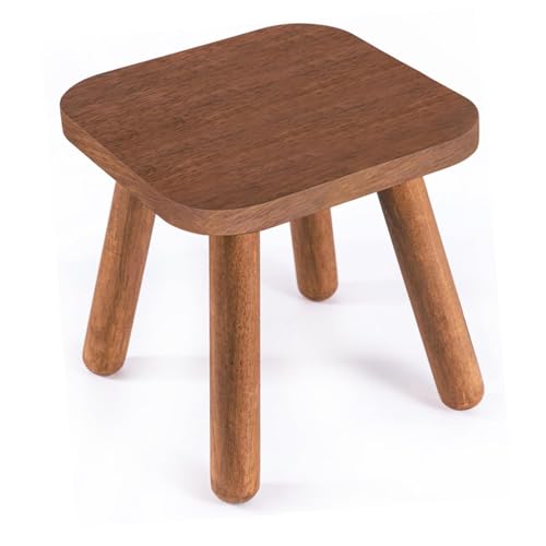 EthoweDen 11.8 Inch Wooden Seating Stool - Small Step Nature Beach Chair Under Desk - Indoor and Outdoor for Sitting - Footstool for Living Room Kitchen Bathroom - Planter for Garden Design 1