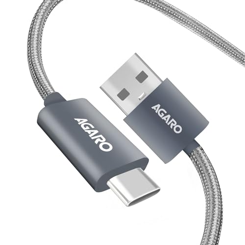Image of AGARO USB-A to Type C Cable, Unbreakable Braided Cable, 3A Fast Charging, Compatible with All Type C Devices Including Smartphones, Tablets etc, PD Technology, 1 M (3.2Ft), 480 Mbps Data Transmission