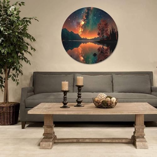 Puzzle de 1000 piezas redondo de paisaje nocturno para relajación de adultos 5