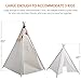 CO-Z Teepee Play Tent Foldable for Kids with Banners - Super Large, for at Least 2 Children - CPST Certificated (5 Poles - 85 Inches Height - Tarp Bottom)