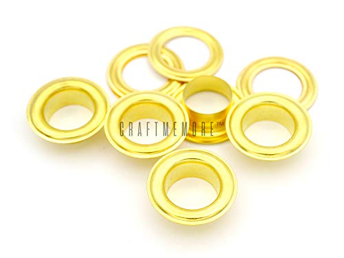 Craftmemore 5/8" (16Mm) Hole 50 Sets Grommets Eyelets With Washers For Leather, Tarp, Canvas (Gold) #TOP2