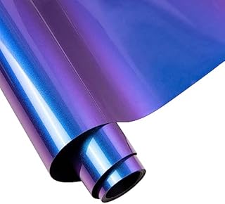 VINYL FROG Chameleon Heat Transfer Vinyl Purple to Blue Gradual HTV Vinyl Roll 30.5x305cm Heat Press Gradient Change Color Iron on Vinyl for T-Shirts