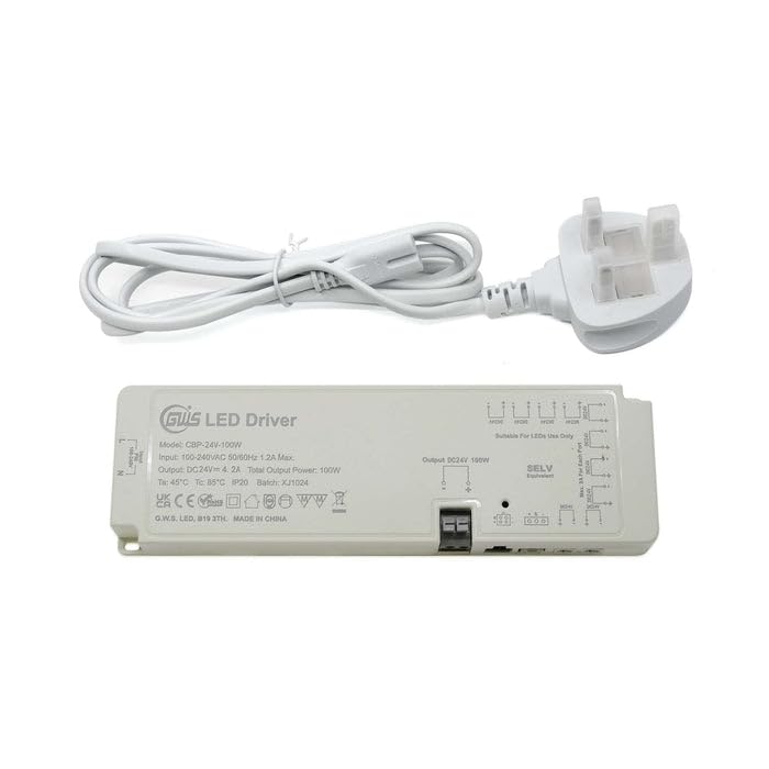 G.W.S LED Plug and Play Central Control Cabinet Driver, 10 DuPont Ports, Output DC 24V 4.2A 100W, Input AC 100-240V, IP20 Non-Waterproof For Indoor Use