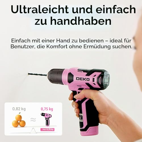 Werkzeugkoffer Akkuschrauber Werkzeugkasten Werkzeug Koffer Werkzeugset：DEKO Werkzeugkiste Bestückt 126-tlg. professionelle Werkzeugkiste für Heimwerker, für Büros und Garten, Rosa