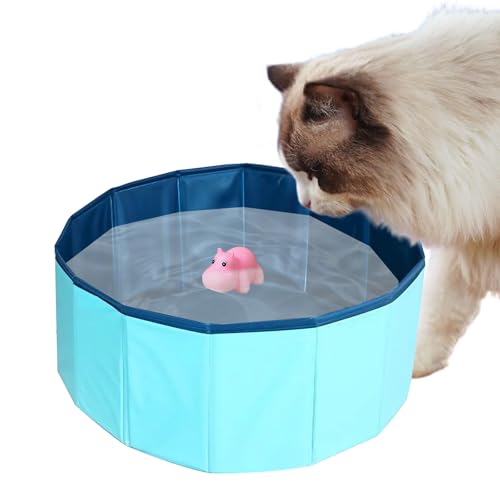 Piscina per gatti,30×10cm Piscinas per Gatto Gioco,Piscina pieghevole per cani, piccola piscina per gatti, pieghevole