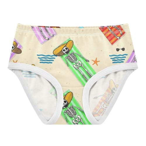Girls Underwear Toddler 2t Cotton Girl Panties Cute Stylish Briefs Undies Kids Whimsical Skeletons Beach Sun