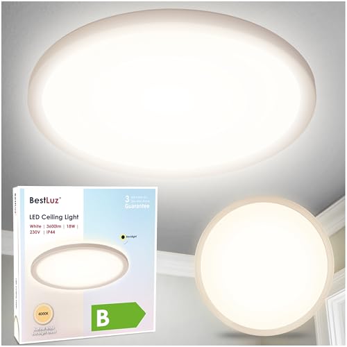BestLuz Deckenleuchte LED Deckenlampe, 200lm/w 18W 3600LM 4000K, LED Deckenleuchte Flach Panel für Schlafzimmer Küche Flur Badezimmer Wohnzimmer, Taupe, Ultra Dünn
