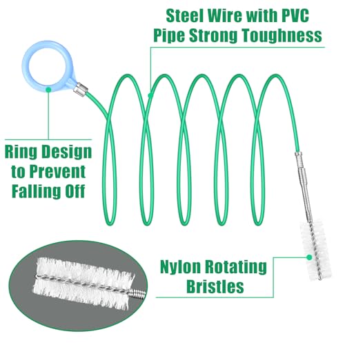 Auto Sunroof Drain Cleaning Tool, Long Pipe Cleaner for Car,Flexible Tube Cleaning Brush with 2Pcs 7.9inch Cleaning Brush Skinny Pipe Drain Dredge Cleaning Tool for Car Sunroof Wiper Drain Hole - Image 4