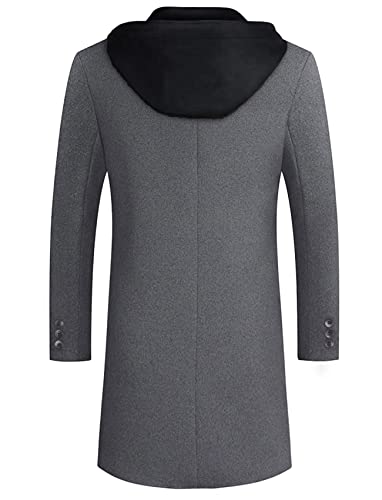 Image of APTRO Men's Wool Trench Coat Hoodie Winter Top Coat