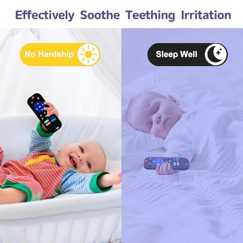 Image of KLIMET Remote Teether For Baby, Remote Teether For 3+ Months and 6 to 12 Months Baby, Helps Biting Skills Development, Colour & Shape Recognition, Teething Toys for Babies and Toddlers (Silicone Remote Control)
