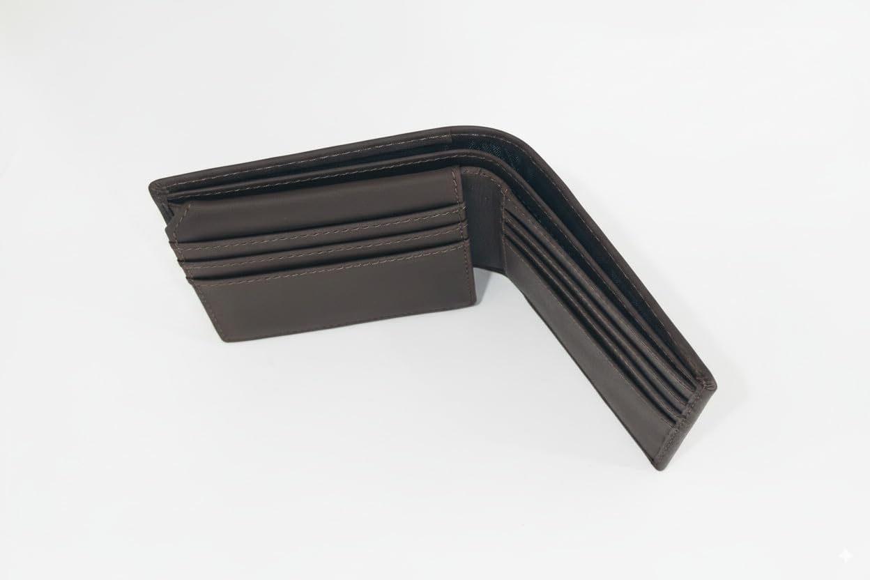 JOSOOS: Premium Leather Wallet for Men – RFID Protected Classic Bi-Fold | 9 Card Slots | Privacy ID Window | 2 full length Money Compartments | Slim Design & Stylish Everyday Carry - Image 5
