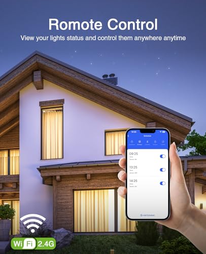 GHome Smart Switch, 3 Way Light Wi-Fi Switch Compatible with Alexa and Google Home, 2.4GHz Schedule Timer, Neutral Wire Required, 3-Way Installation and No Hub Required, FCC Listed (2-Pack), White