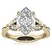 2CT-4CT Dutch Marquise Cut Moissanite Wedding Ring Set for Women Solitaire Split Shank Bridal Handmade Ring, Promise Gifts for Her (Yellow, Main Stone : 4.00 Carat)