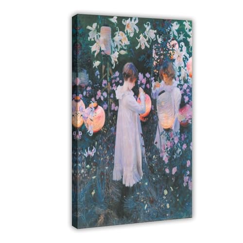 Toile John Singer Sargent motif lys et rose, décoration murale de prestige