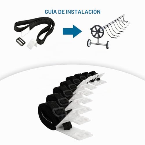 Miniatura 2 de Predolo Conjunto De 8 Cintas Para Envoltura De Piscina, Accesorio De Enrollado De Cobertor Resistente Y Ligero