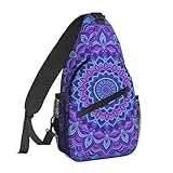 Famame Bohemian Style Mandala Print Sling Backpack Chest Bag Crossbody Shoulder Bag Gym Cycling Travel Hiking Daypack For Men Women
