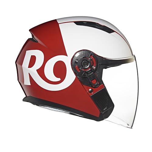 Image of Royal Enfield ISI Certified Lightwing Open Face Riding Riding Helmet Ro Gls Red /Wht XL-620Mm-High Impact Grade Thermoplastic & High Density Head EPS Liner for Superior Impact Protection & Durability