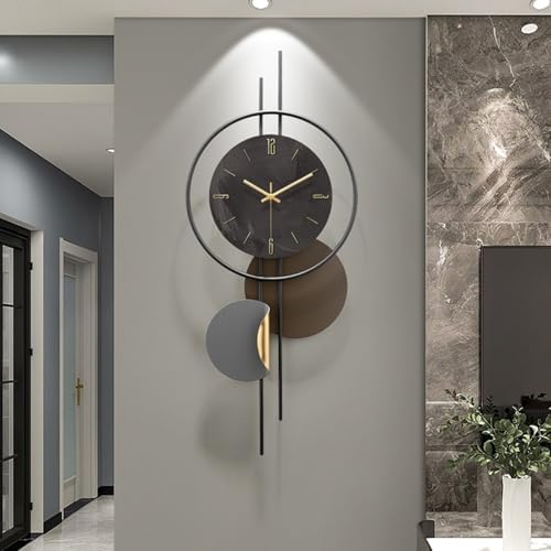 Horloge murale décorative en métal au design épuré pour entrée