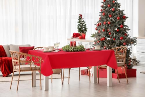 homing Square Red Vinyl Waterproof Tablecloth with Flannel Backed by homing - Used condition - Image 2