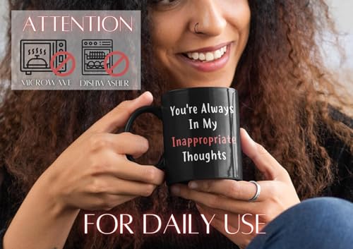 Onebttl Funny Gifts for Girlfriend Wife, Girlfriend Gifts for Her, Birthday Gift for Girlfriend Wife from Boyfriend Husband, 12oz Heat Sensitive Magic Coffee Mug-Thought