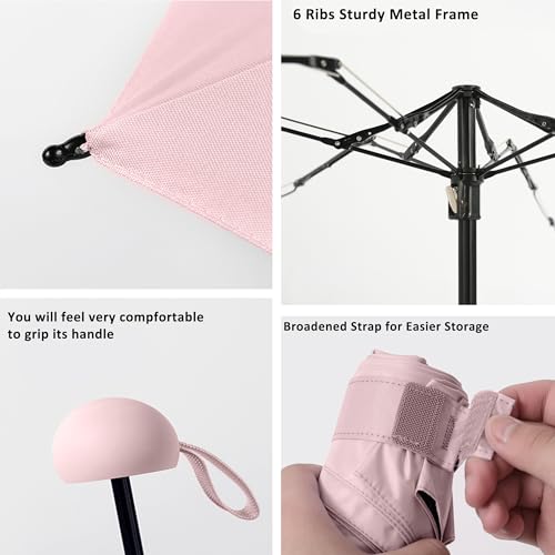 BAODINI Travel Essentials Mini Umbrella for Purse With Case Small Compact UV Sun Protection Lightweight Tiny Pocket Manual Open Close Umbrella for Women Kids and Men Fits Purse Backpack by BAODINI - Image 6