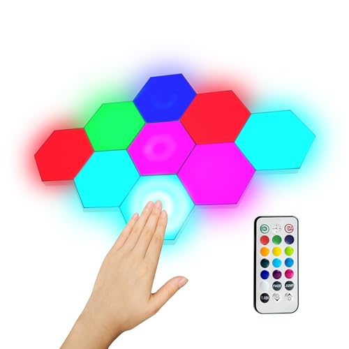 Tehoi Hexagon LED Wall Lights, 9PCS RGB, USB Powered
