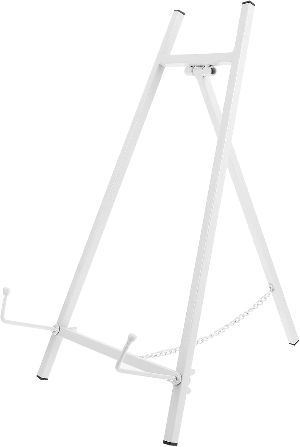 Luxshiny Metal Easel Stand Tripod Picture Display Rack White Tabletop Photo Showing Easel for Wedding Sign Home Decor Art Display