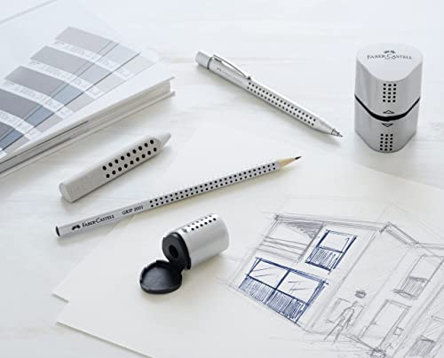 FABER-CASTELL 187100 - Dreieckradierer Grip 2001, grau, 5 Stück