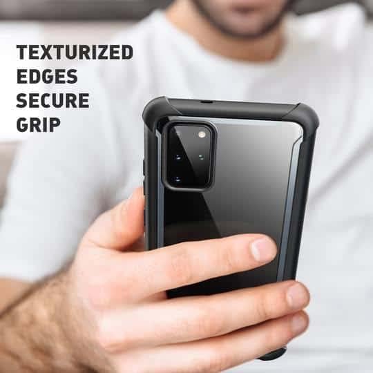 i-Blason Ares Case for Samsung Galaxy S20 5G (2020 Release), Dual Layer Rugged Clear Bumper Case with Built-in Screen Protector (Black)