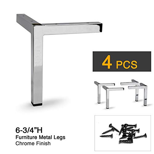 Akb Hardware AKB9011 Set Of 4 Modern Square Metal Tube Furniture Legs - Sleek Metal Design, Durable And Stylish thumb #1