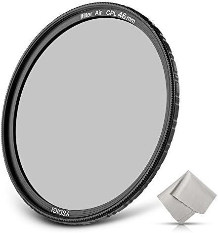 46mm Circular Polarizer Filter, YSDIGI CPL Protection Lens Filter with Lens Cloth, Multi-Coated, High Definition Schott B270 Glass, Nano Coatings, Ultra-Slim, HD CPL Filter for Outdoor Photography.