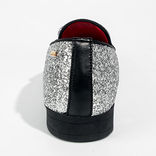 Image of ALLY UNION MAKE FORCE Mens Glitter Loafers Dress Slip on Party Wedding Penny Smoking Sparkly Shoes