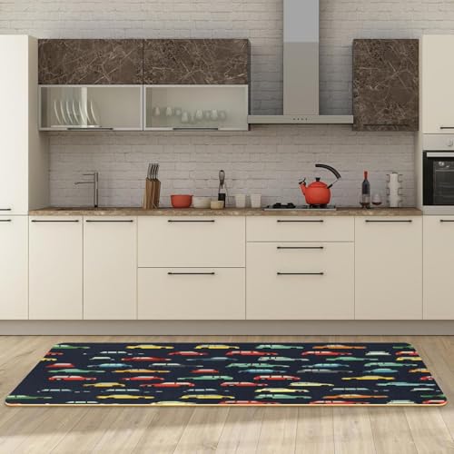 Tapete de cocina de 2 piezas lavable con dibujos animados para pasillo 3