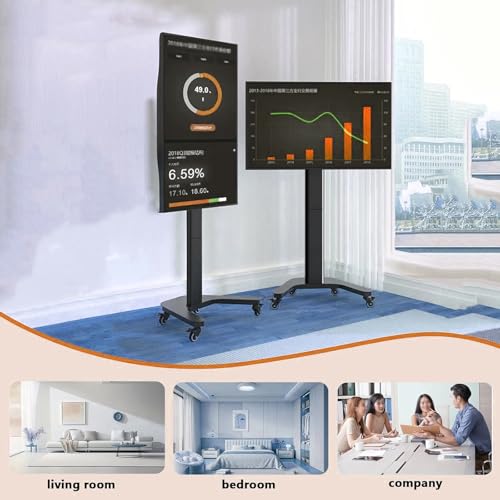 Soporte de Piso para TV Portátil, Ajustable y con Ruedas miniatura 7
