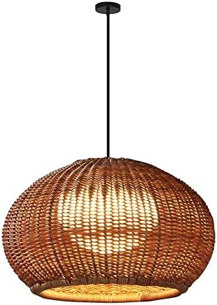 Lisusut Chinese Outdoor Waterproof Chandelier Plastic Rattan Creative External Pendant Light E27 Iron Hanging Lamp for Courtyard Gazebo Promenade Balcony Garden Park Terrace Villa